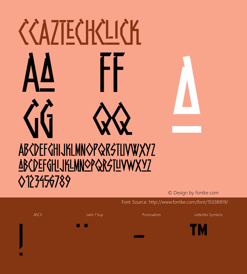 CCAztechClick ☞ Version 1.001 2003;com.myfonts.easy.comicraft.aztech.click.wfkit2.version.2vcG图片样张