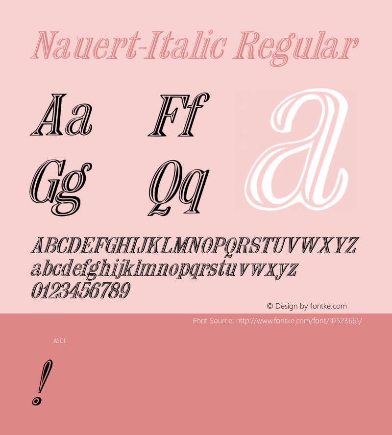 Nauert-Italic Regular -------------- d:\aff10\NAUERT-I.FF1 ----------图片样张