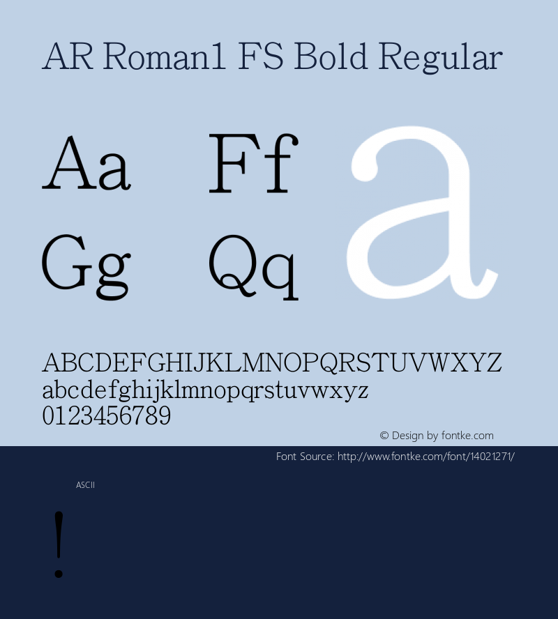 AR Roman1 FS Bold Regular Version 2.10图片样张