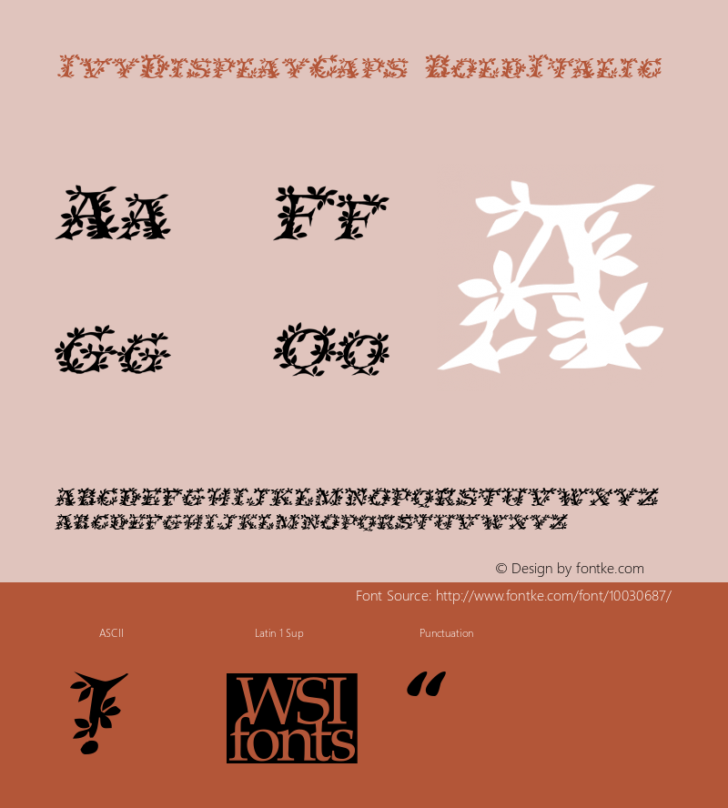 IvyDisplayCaps BoldItalic Macromedia Fontographer 4.1.5 5/14/98图片样张