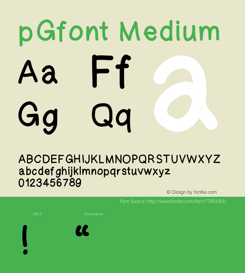 pGfont Version 001.000图片样张