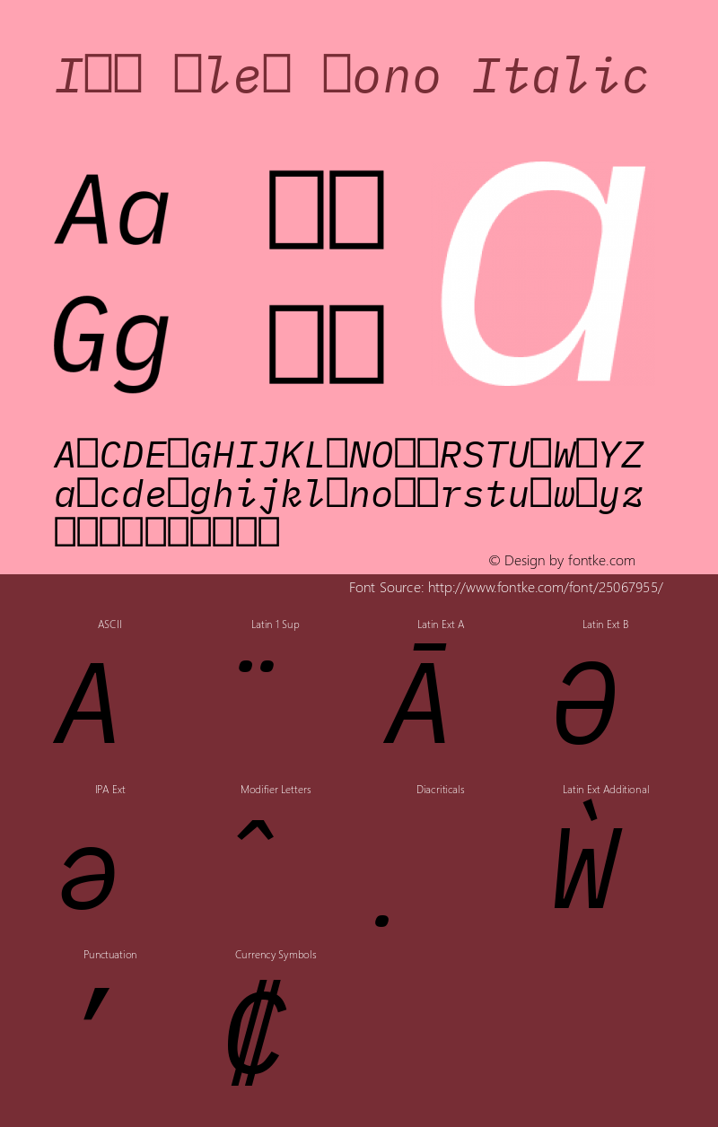 IBM Plex Mono Italic Version 1.002图片样张