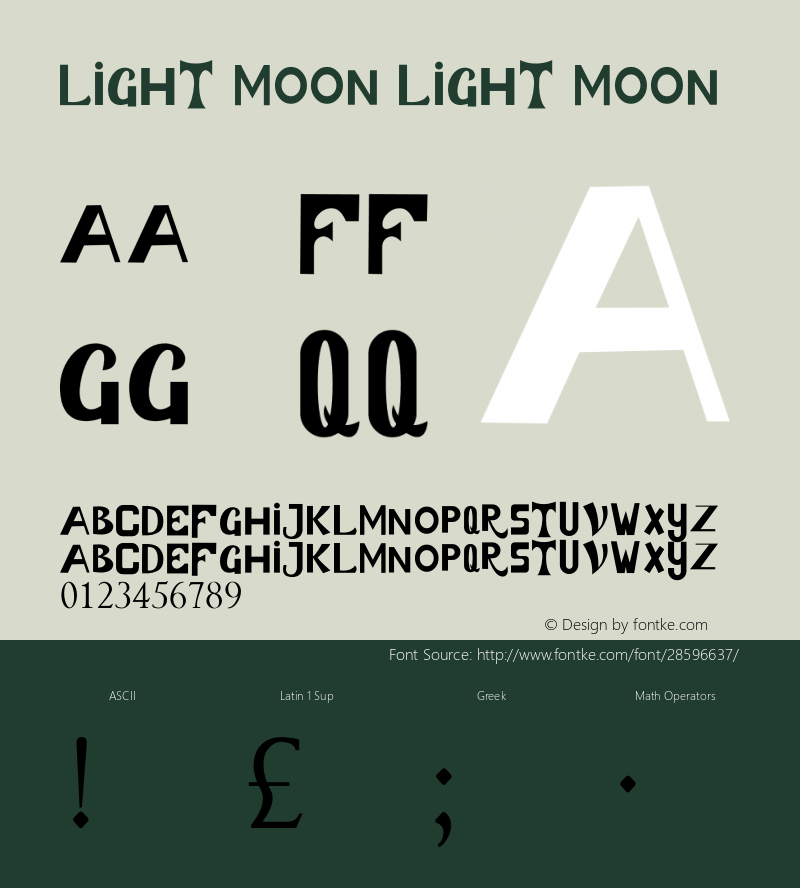 LIGHT MOON LIGHT MOON Version 1.00;December 19, 2018;FontCreator 11.5.0.2430 64-bit图片样张