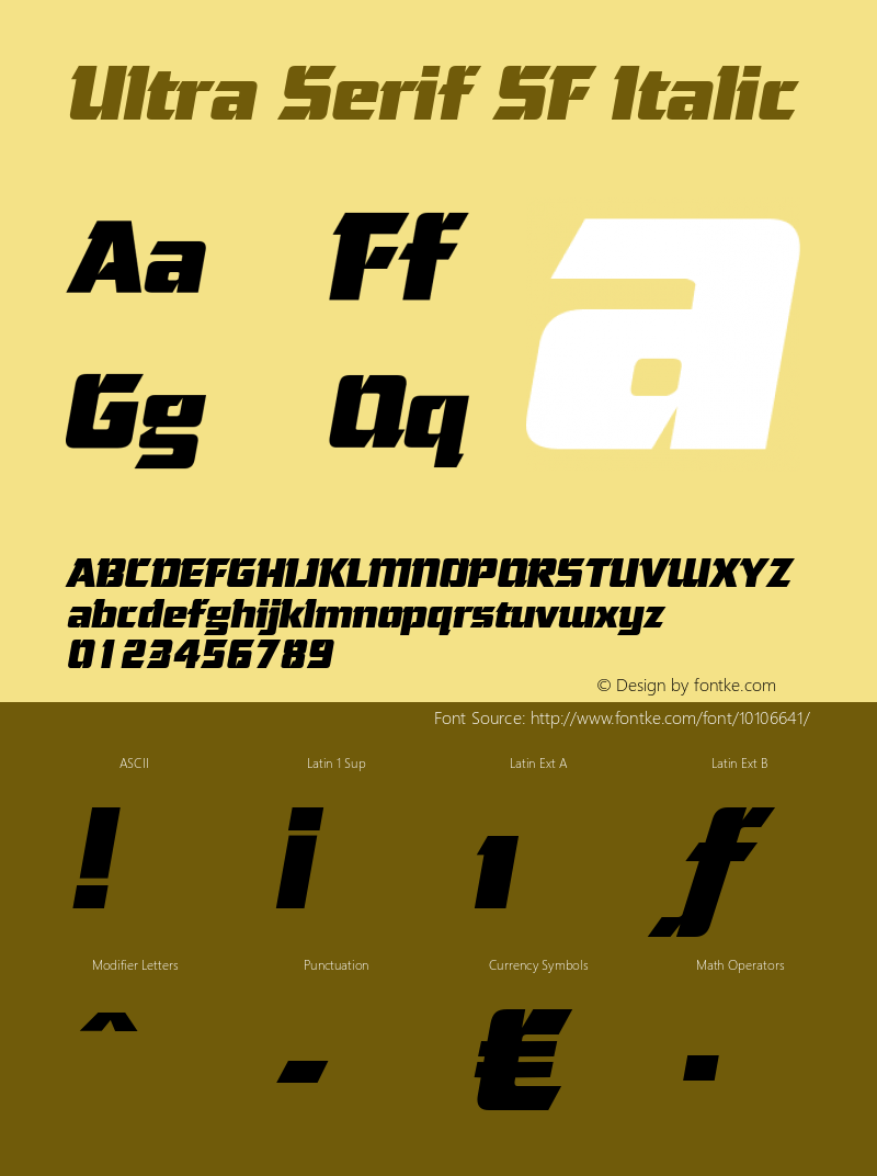 Ultra Serif SF Italic Altsys Fontographer 3.5  17.05.1994图片样张