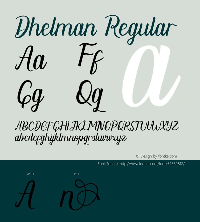 Dhelman Version 1.00;December 9, 2019;FontCreator 11.5.0.2427 64-bit图片样张