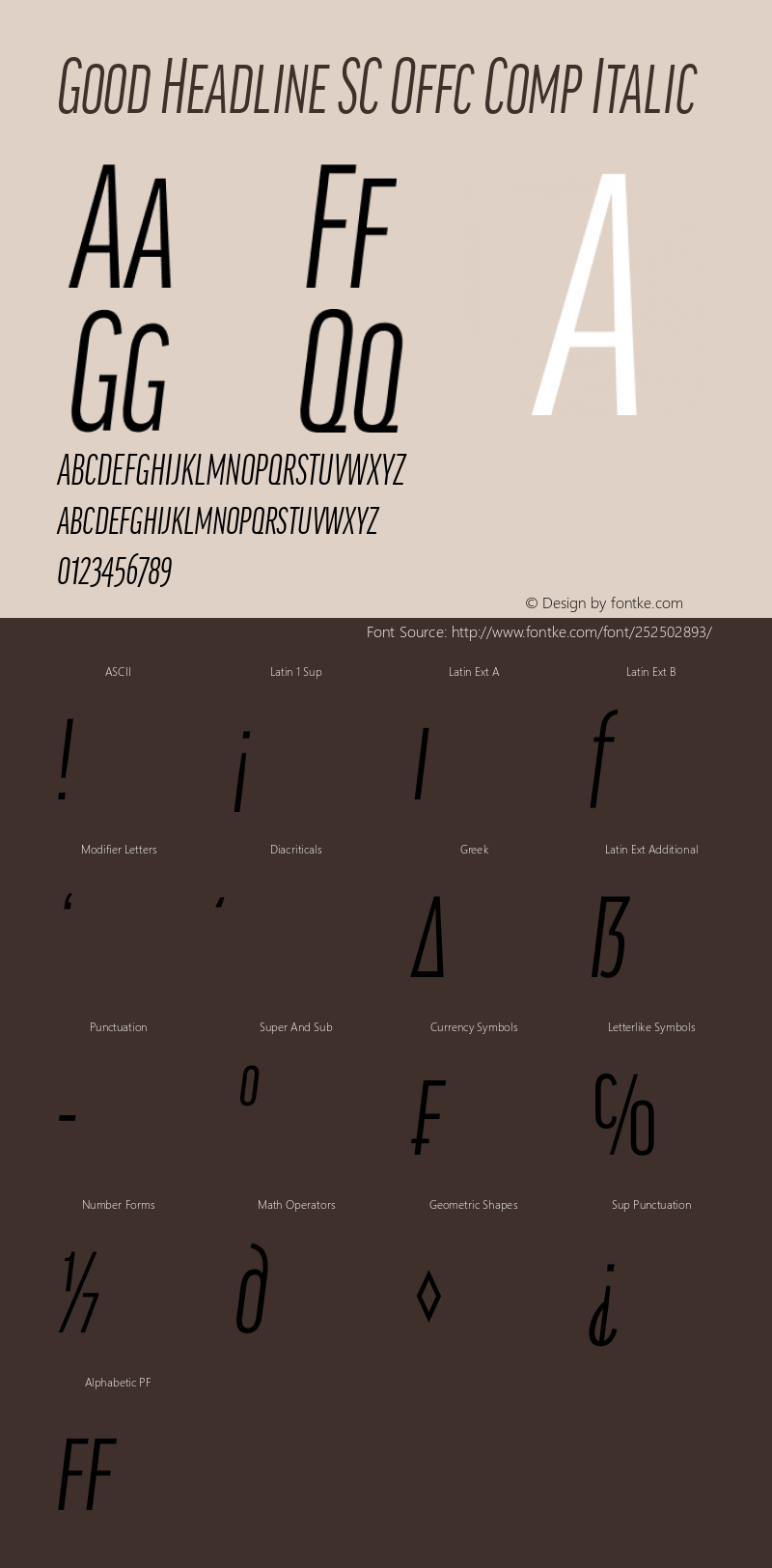 Good Head SC Offc Comp Italic Version 7.504; 2014; Build 1020图片样张