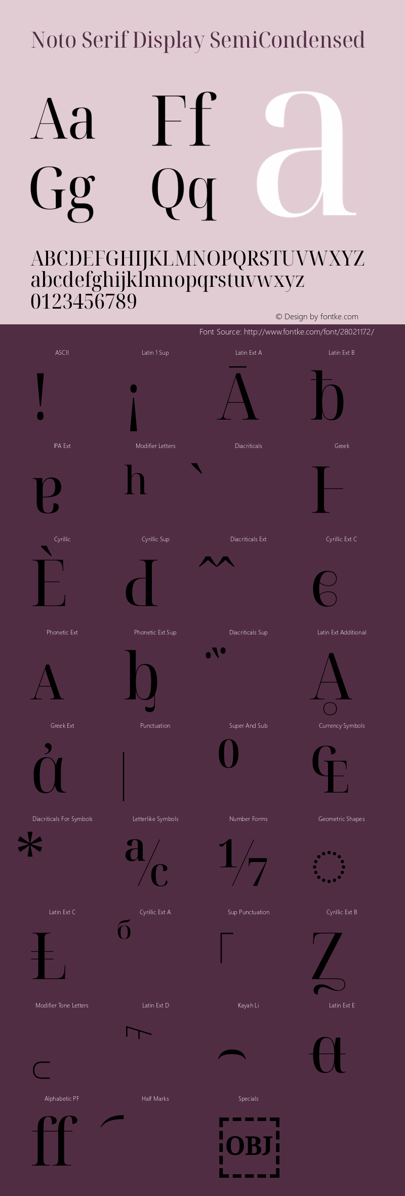 Noto Serif Display SemiCondensed Version 2.001图片样张