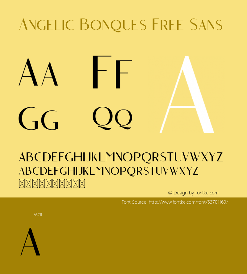 Angelic Bonques Free Sans Version 1.000图片样张