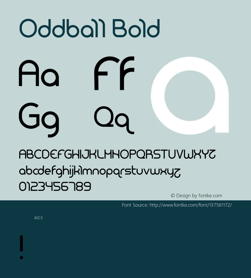 Oddball Bold Version 001.000图片样张