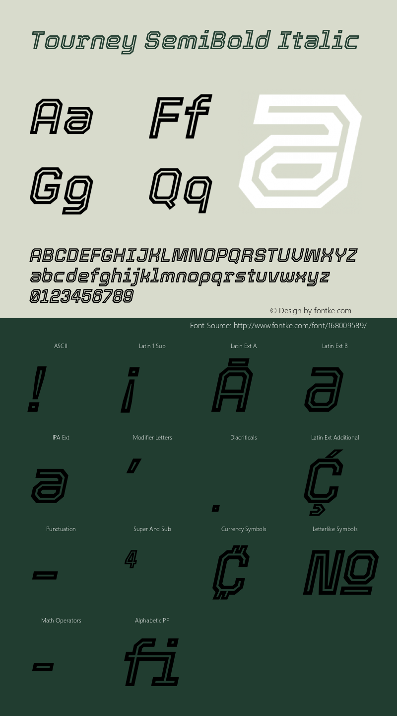 Tourney SemiBold Italic Version 1.015图片样张
