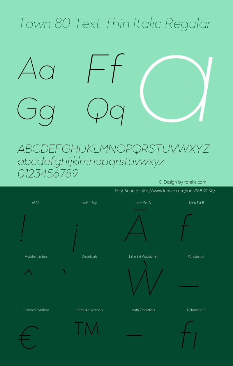 Town 80 Text Thin Italic Regular Version 1.000图片样张