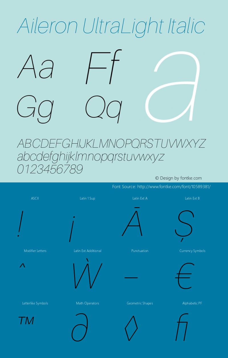 Aileron UltraLight Italic Version 1.102;PS 001.102;hotconv 1.0.70;makeotf.lib2.5.58329图片样张