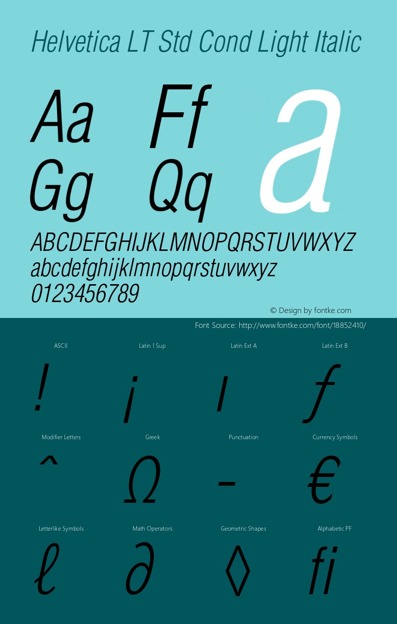 Helvetica LT Std Cond Light Italic Version 2.124;PS 005.000;hotconv 1.0.67;makeotf.lib2.5.33168图片样张