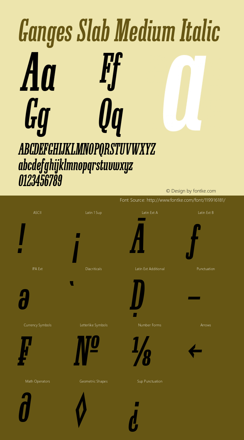 Ganges Slab Medium Italic 1.000图片样张