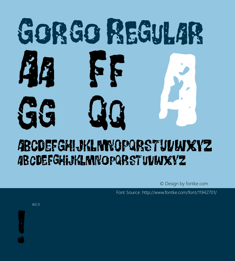 Gorgo Regular Version 1.02; July, 2002图片样张