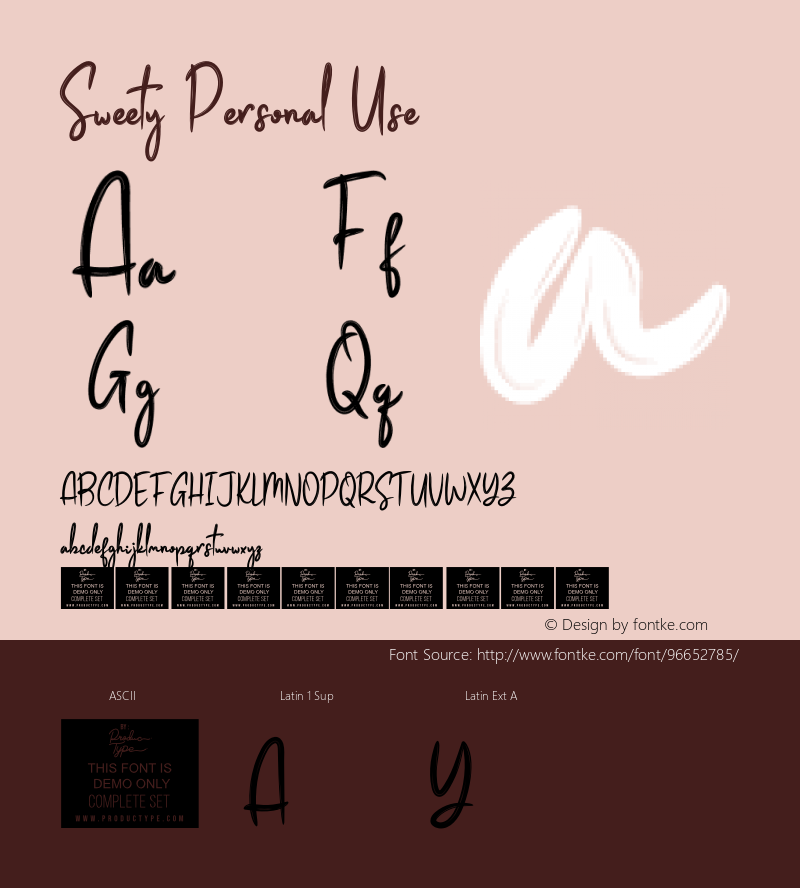 Sweety Personal Use Version 1.001;Fontself Maker 3.5.4图片样张