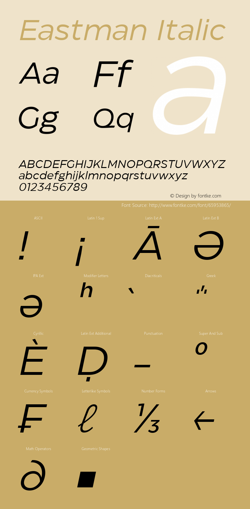Eastman Italic Version 1.001;hotconv 1.0.109;makeotfexe 2.5.65596图片样张