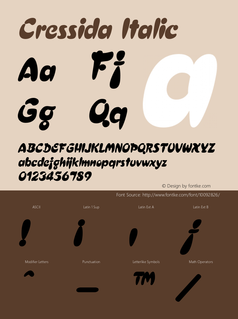 Cressida Italic The IMSI MasterFonts Collection, tm 1995, 1996 IMSI (International Microcomputer Software Inc.)图片样张