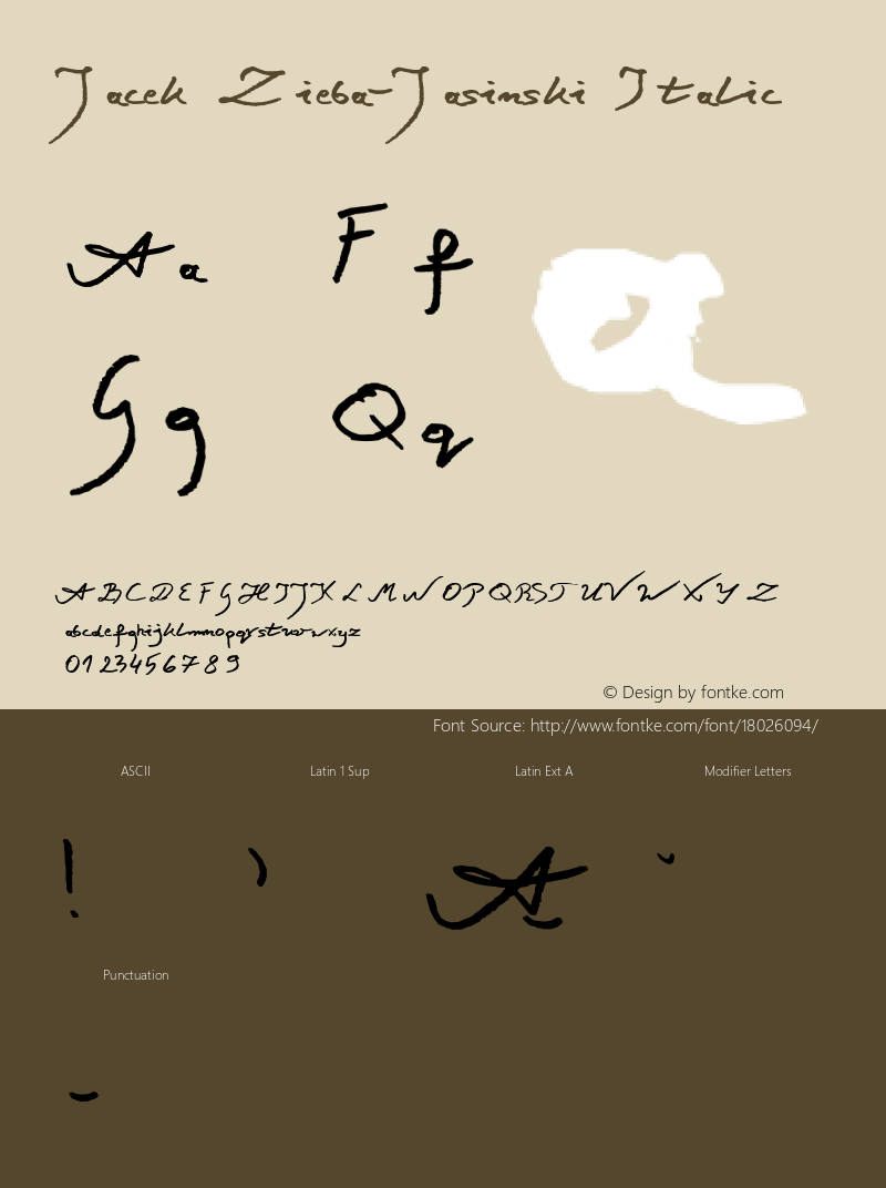 Jacek Zieba-Jasinski Italic 1.0; 1 listopada 2002r.图片样张