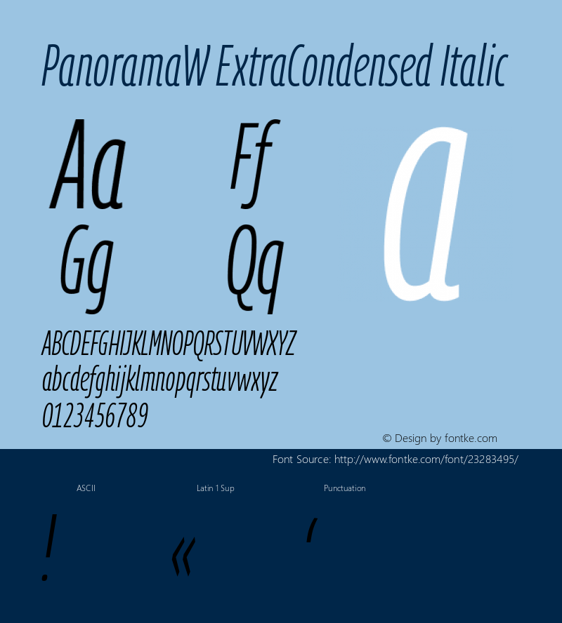 PanoramaW ExtraCondensed Italic Version 1.001;PS 1.1;hotconv 1.0.72;makeotf.lib2.5.5900; ttfautohint (v0.92) -l 8 -r 50 -G 200 -x 14 -w 