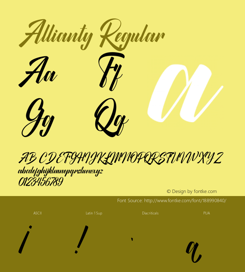 Allianty Version 1.00;October 10, 2021;FontCreator 13.0.0.2641 64-bit图片样张