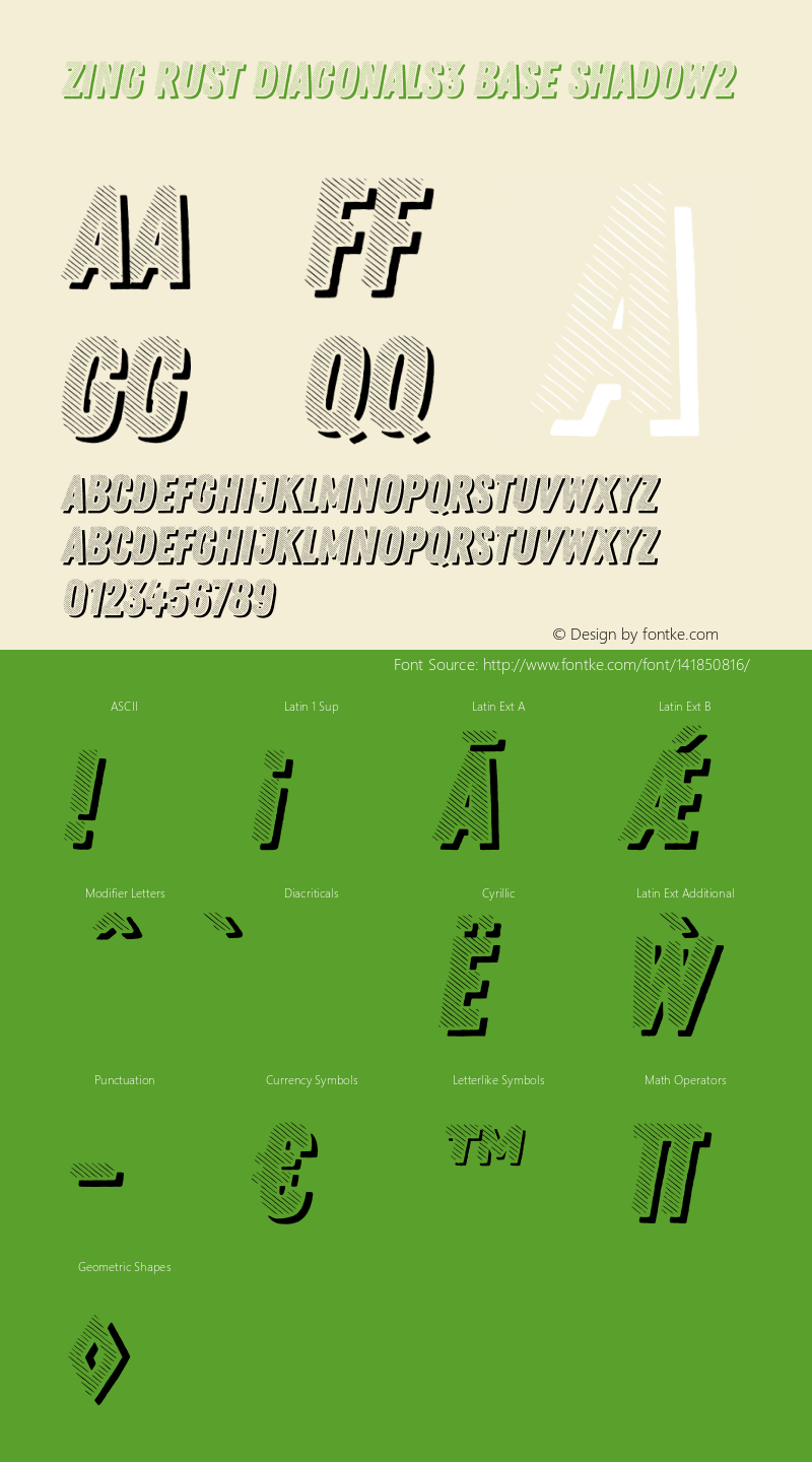 Zing Rust Diagonals3 Base Shadow2 Version 1.000;PS 001.000;hotconv 1.0.88;makeotf.lib2.5.64775图片样张