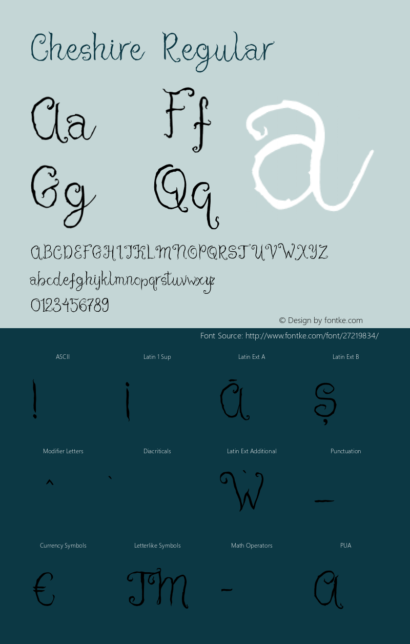 Cheshire Regular Version 1.000;PS 001.000;hotconv 1.0.88;makeotf.lib2.5.64775图片样张