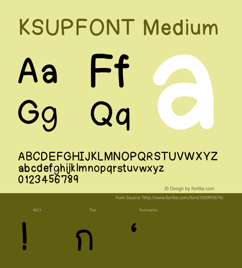 KSUPFONT Version 001.000图片样张