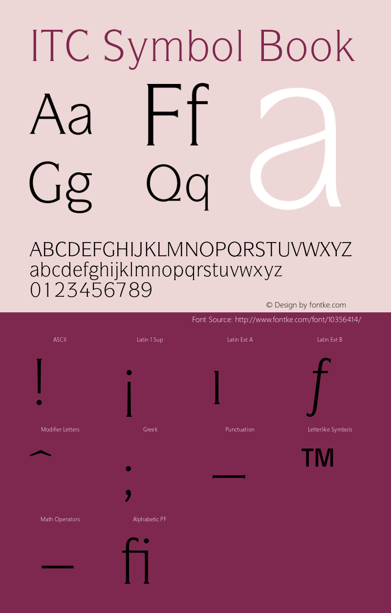 ITC Symbol Book Version 001.000图片样张