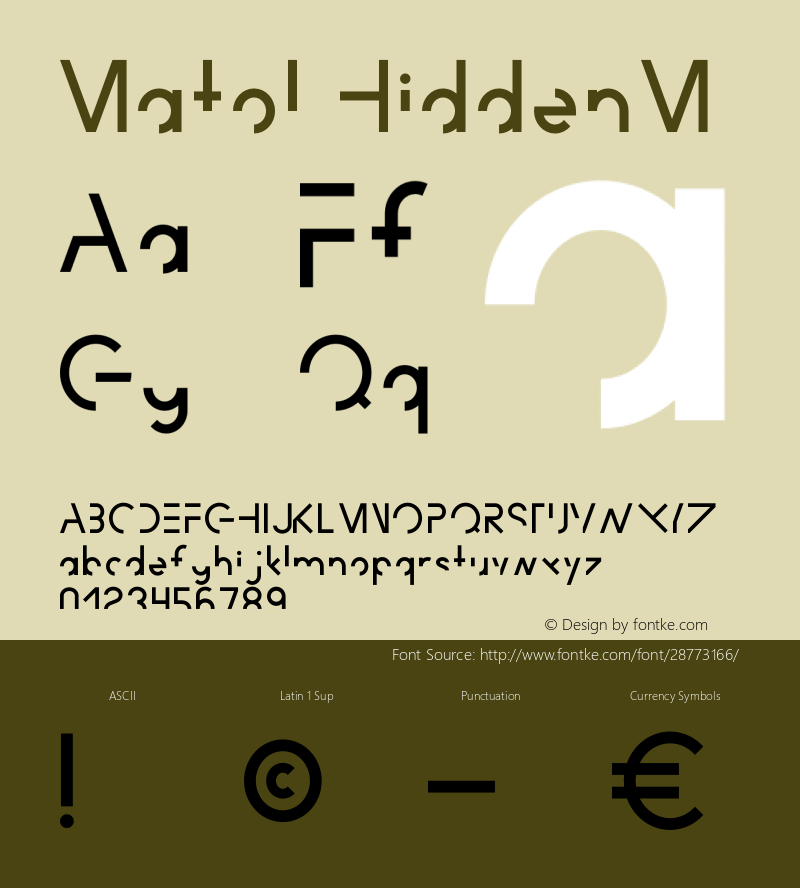 Matol HiddenM Version 1.001;Fontself Maker 1.1.1图片样张