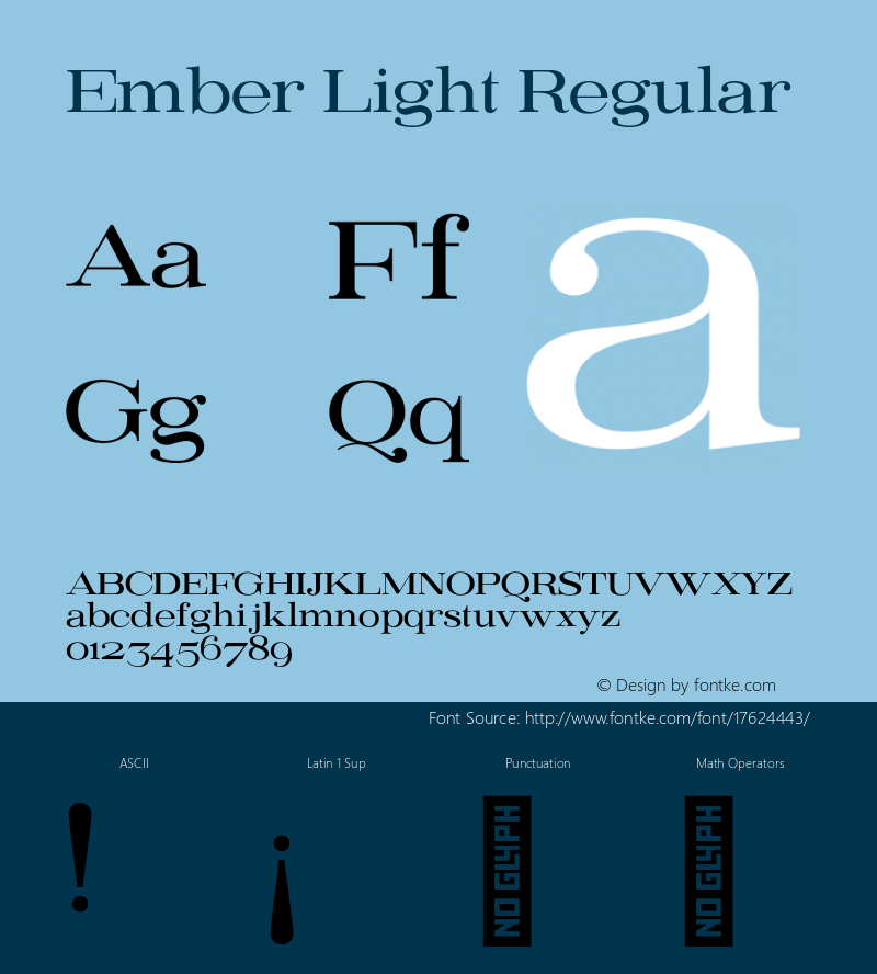 Ember Light Regular Version 1.000;PS 001.000;hotconv 1.0.88;makeotf.lib2.5.64775图片样张