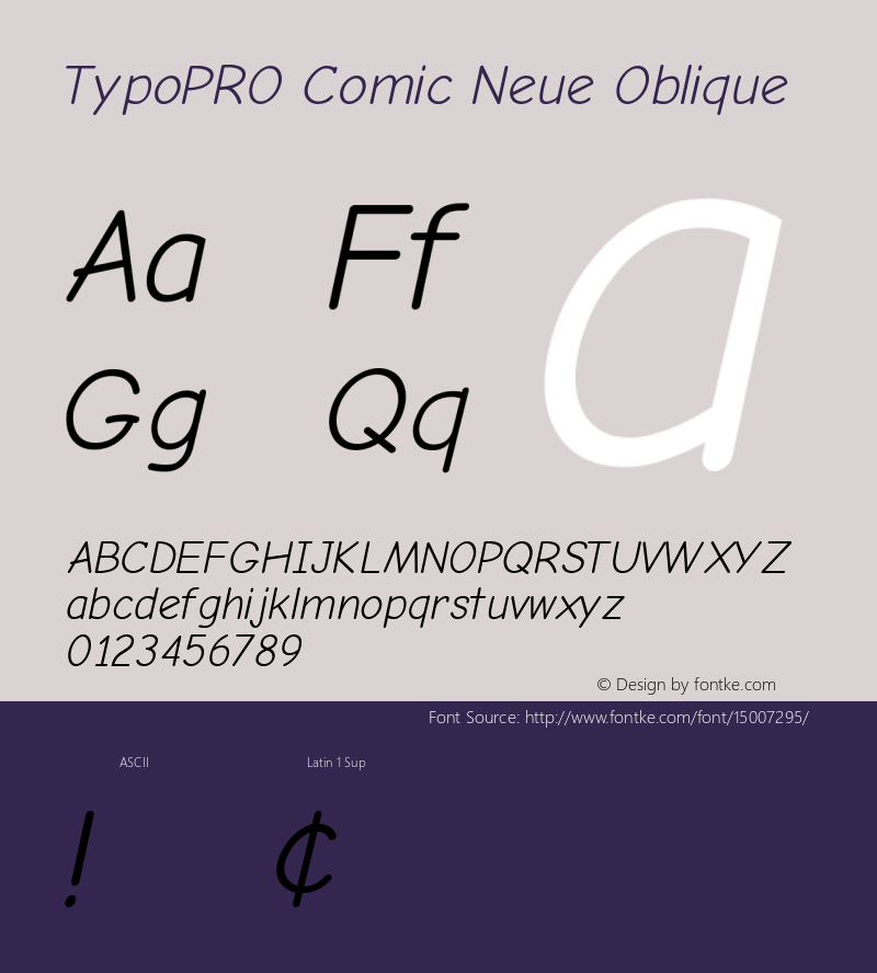 TypoPRO Comic Neue Oblique Version 1.000图片样张