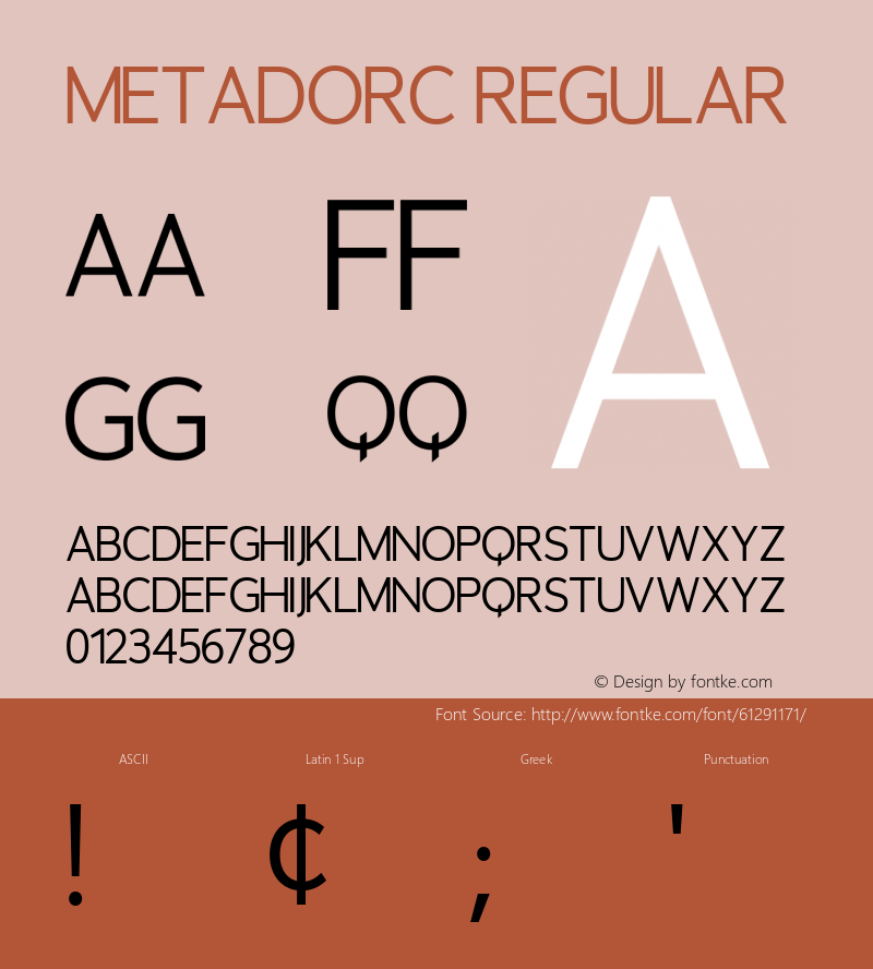 Metadorc Version 1.00;April 20, 2020;FontCreator 11.5.0.2422 64-bit图片样张