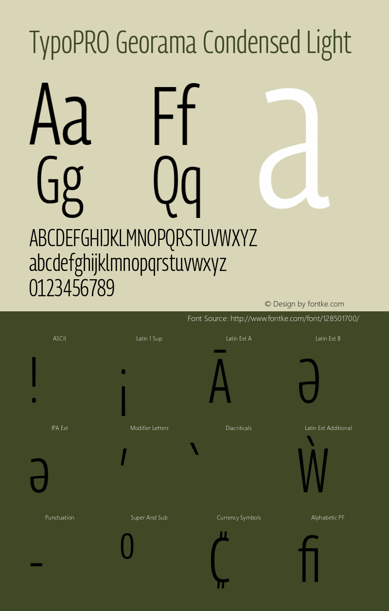 TypoPRO Georama Condensed Light Version 1.001图片样张