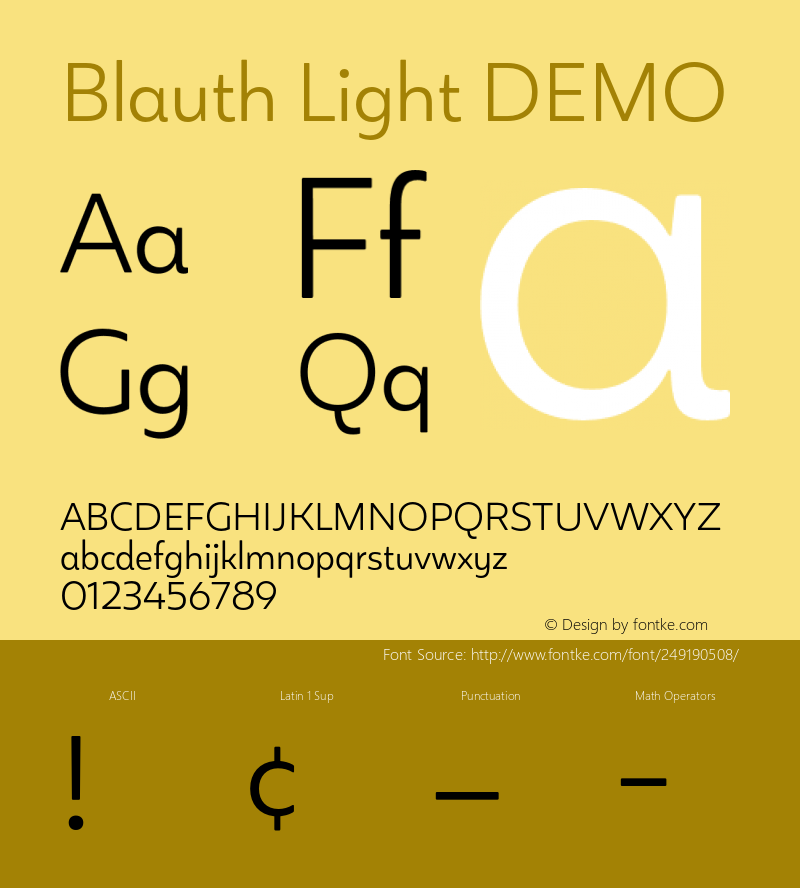 Blauth Light DEMO Version 1.000;PS 001.000;hotconv 1.0.88;makeotf.lib2.5.64775图片样张