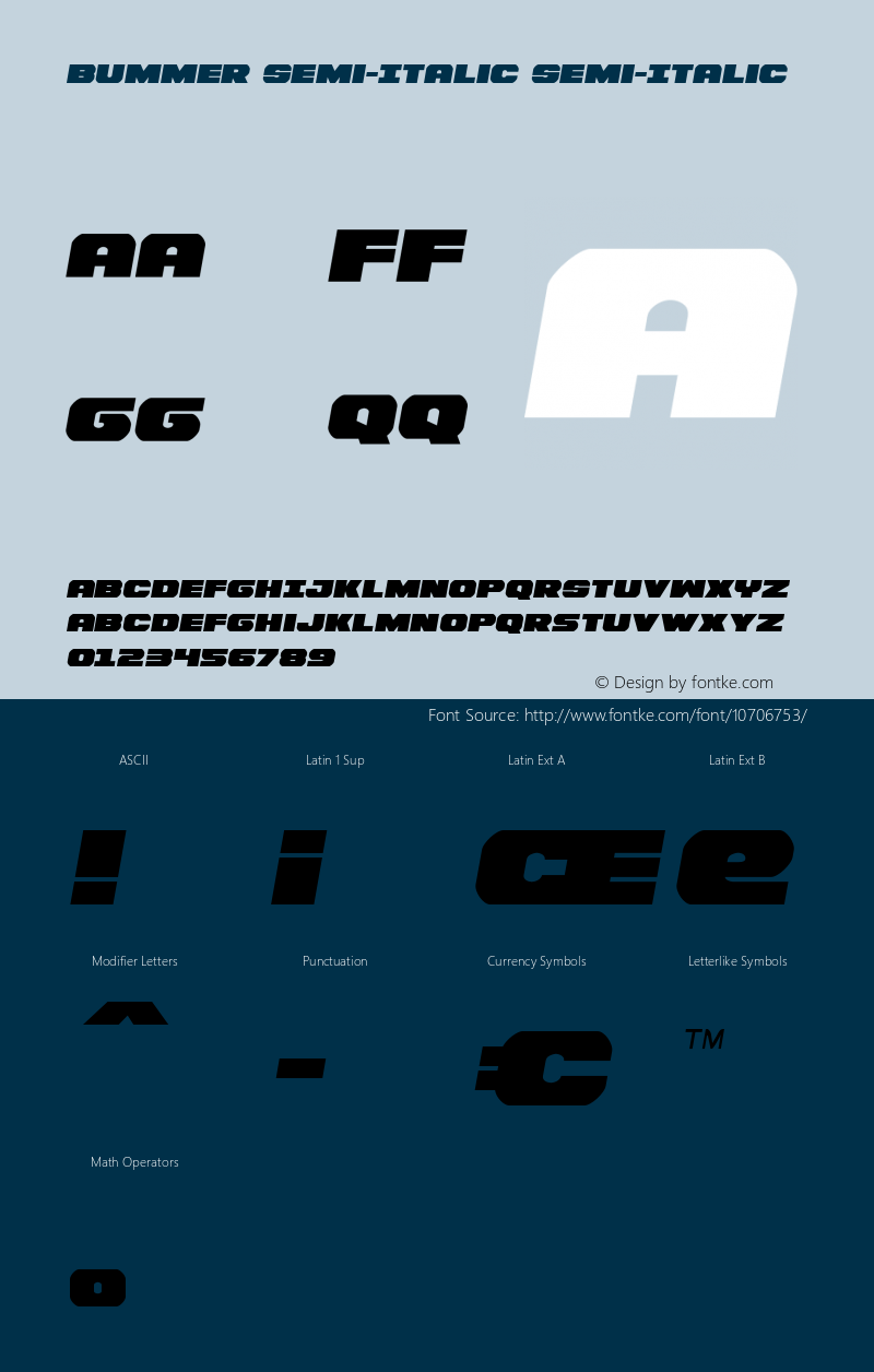 Bummer Semi-Italic Semi-Italic Version 2.0; 2015图片样张