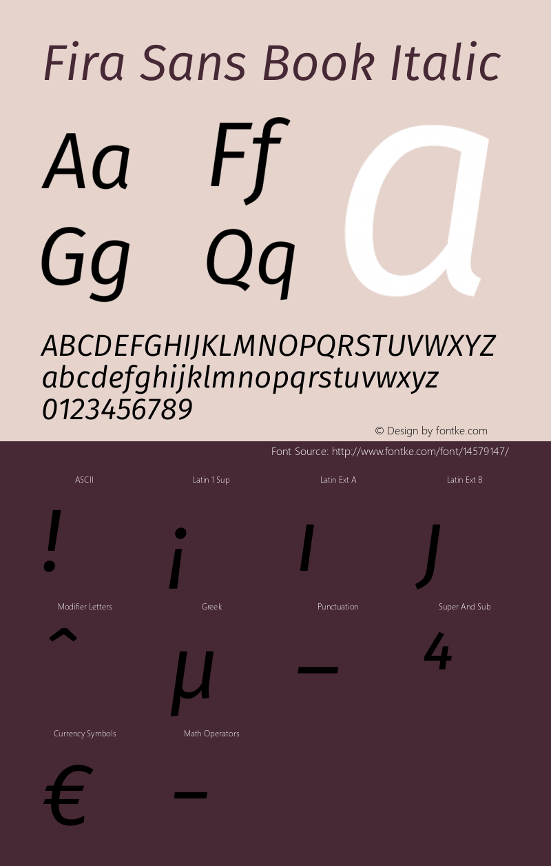 Fira Sans Book Italic Version 3.108;PS 003.108;hotconv 1.0.70;makeotf.lib2.5.58329图片样张