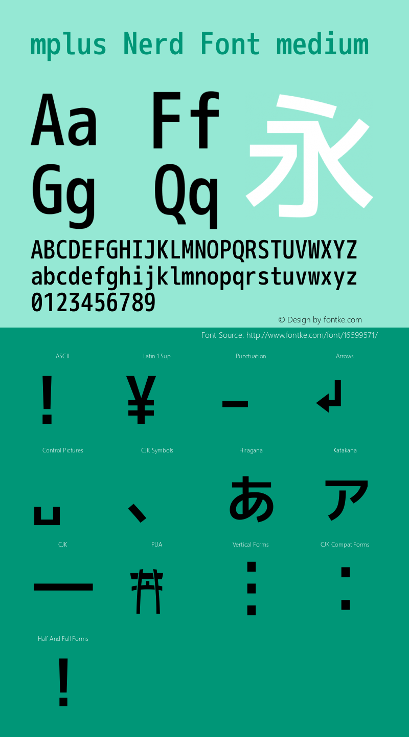 mplus Nerd Font medium Version 1.018;Nerd Fonts 0.8图片样张