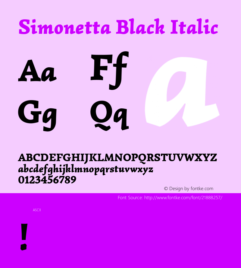 Simonetta Black Italic 图片样张