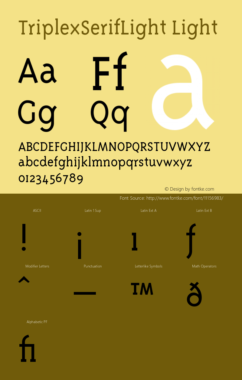 TriplexSerifLight Light Version 001.001图片样张