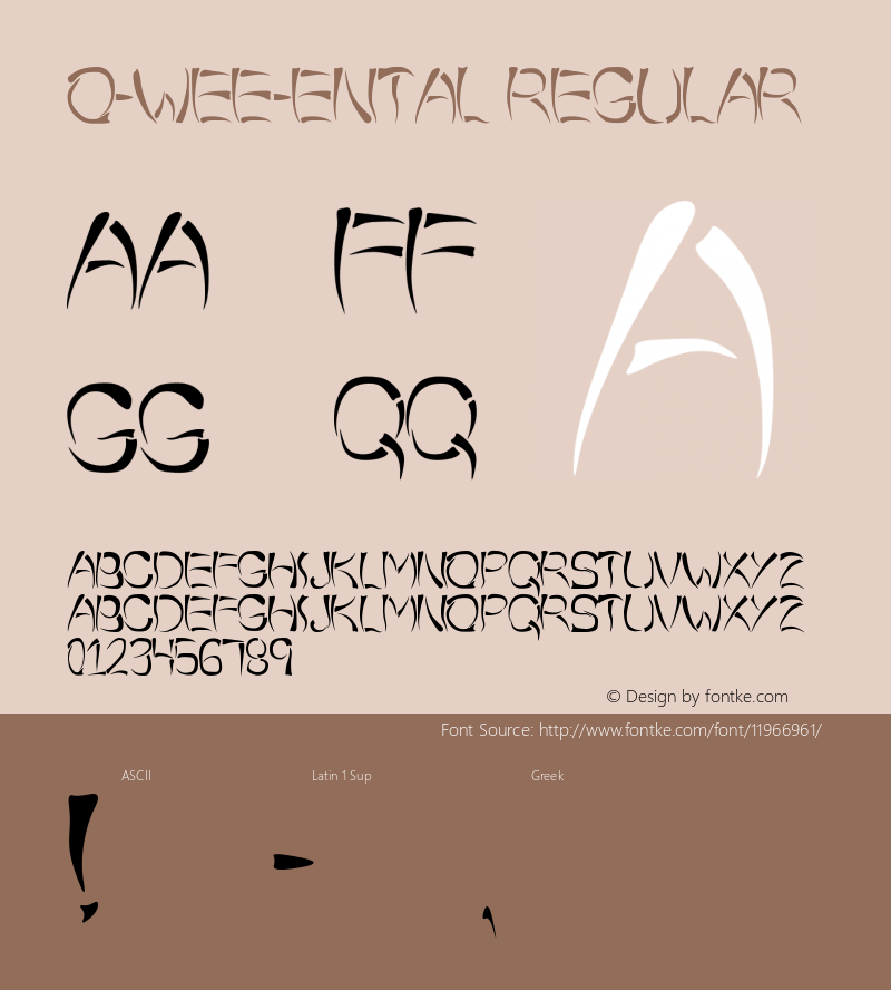 o-wee-ental Regular Version 1.00 September 21, 2008, initial release图片样张
