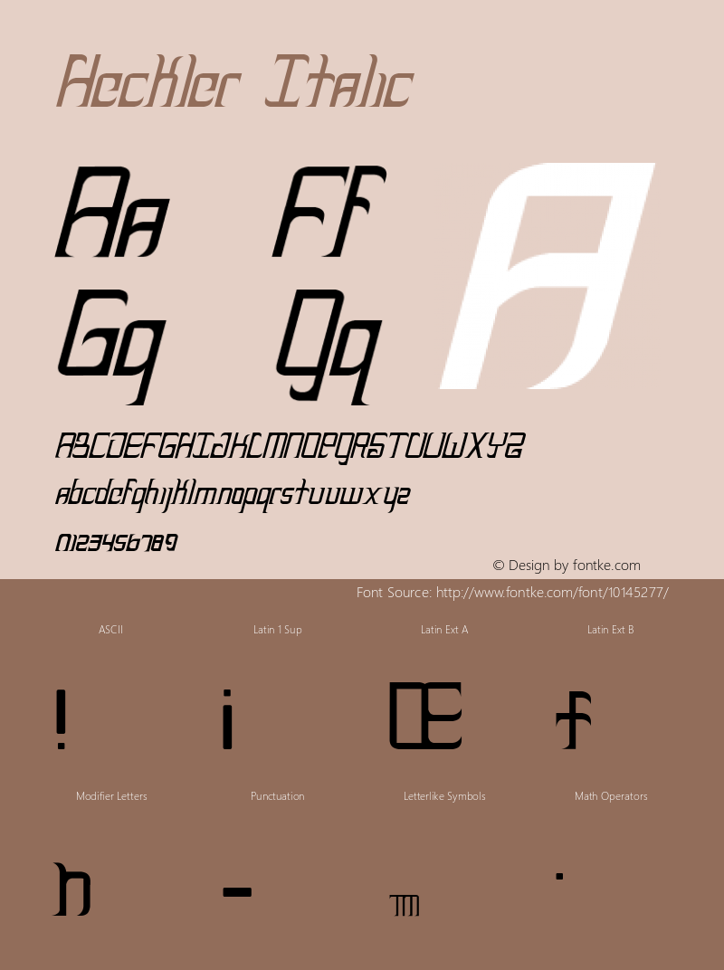 Heckler Italic Version 001.000图片样张