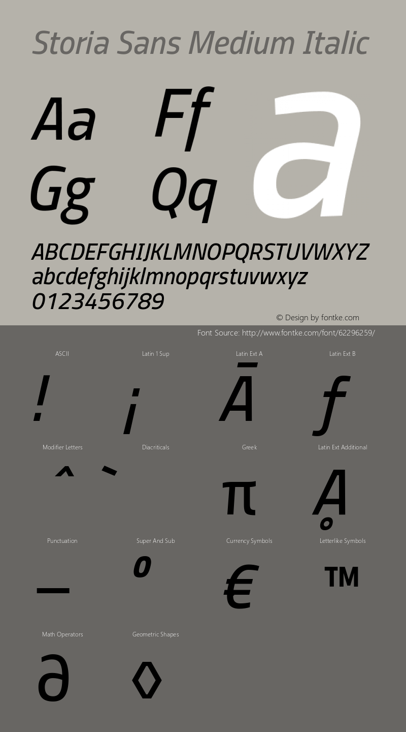Storia Sans Medium Italic Version 60.001;April 27, 2020;FontCreator 12.0.0.2522 64-bit图片样张