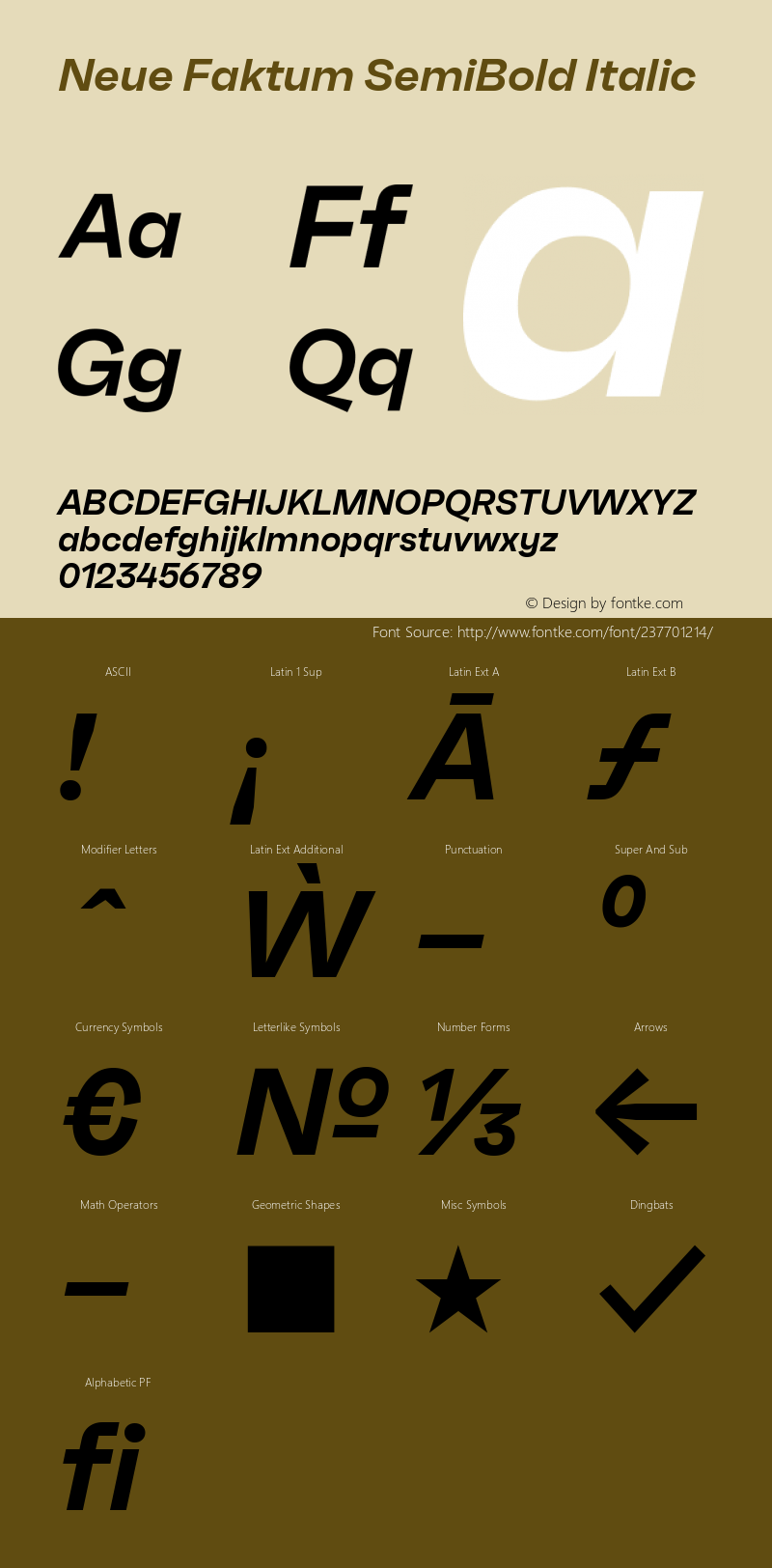 Neue Faktum SemiBold Italic Version 1.000图片样张