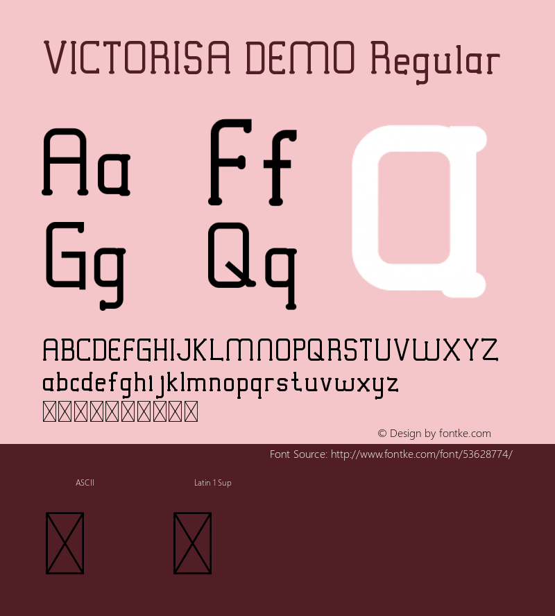 VICTORISA DEMO Version 1.002;Fontself Maker 3.1.2图片样张