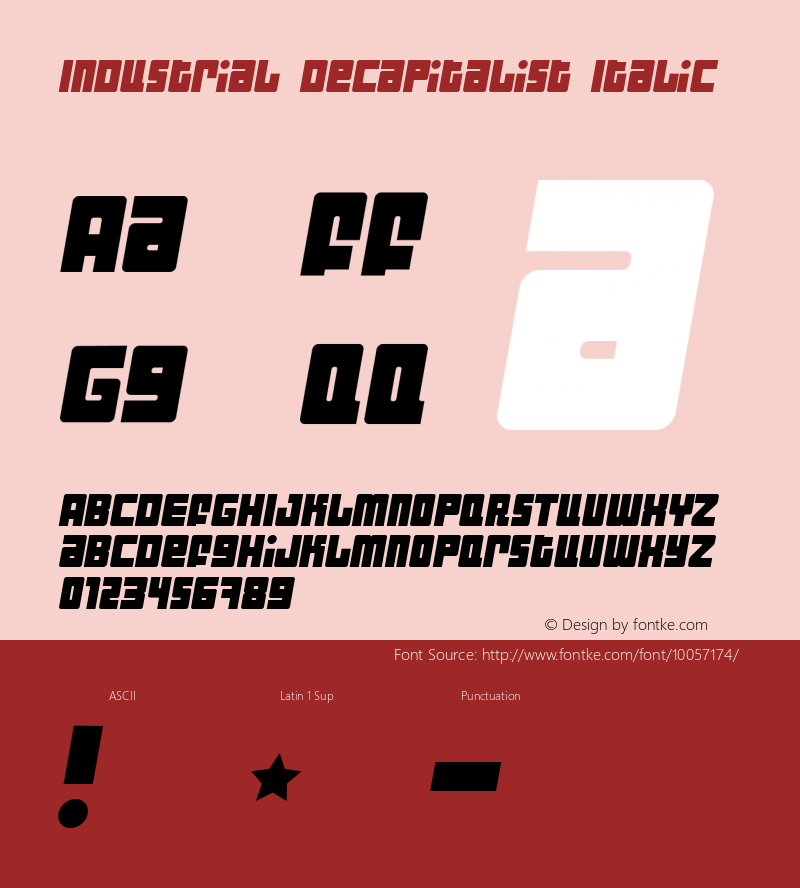 Industrial Decapitalist Italic Version 1.1图片样张
