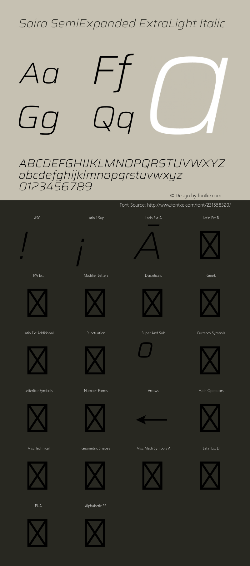 Saira SemiExpanded ExtraLight Italic Version 1.101图片样张