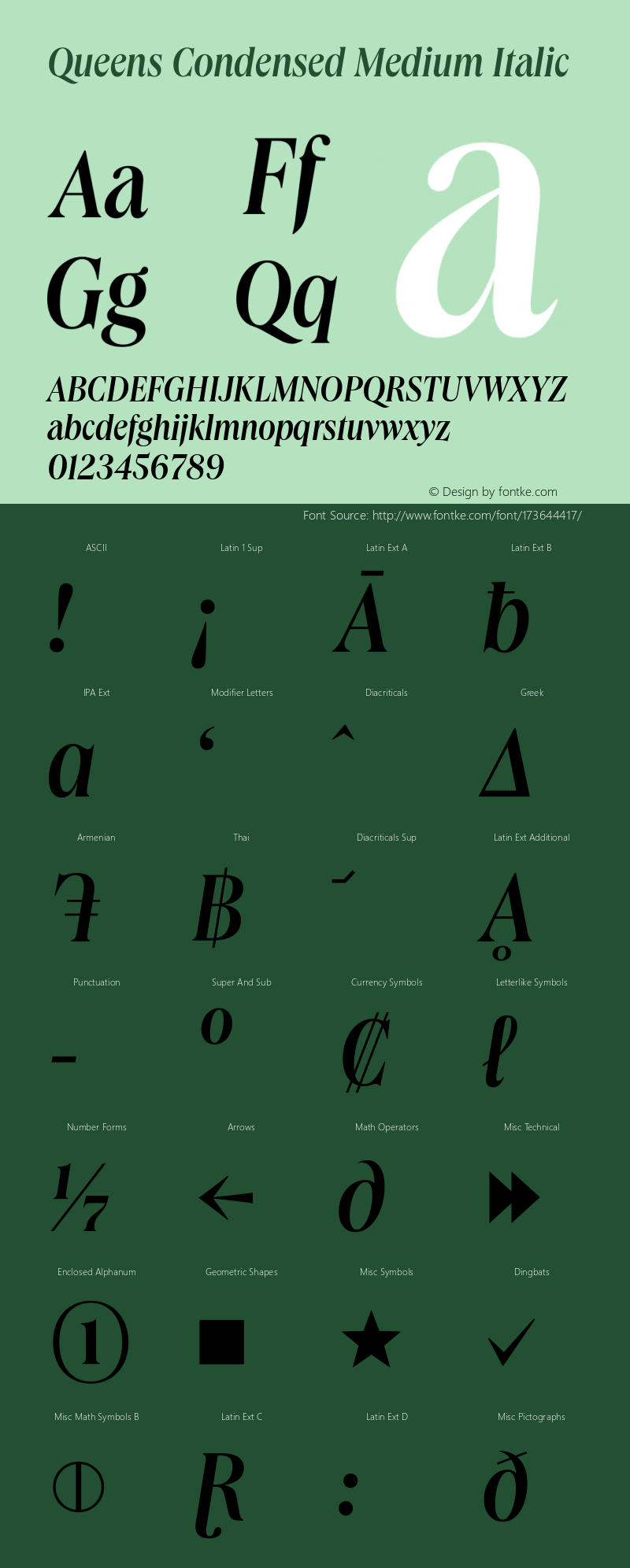 Queens Condensed Medium Italic Version 1.100 | web-TT图片样张