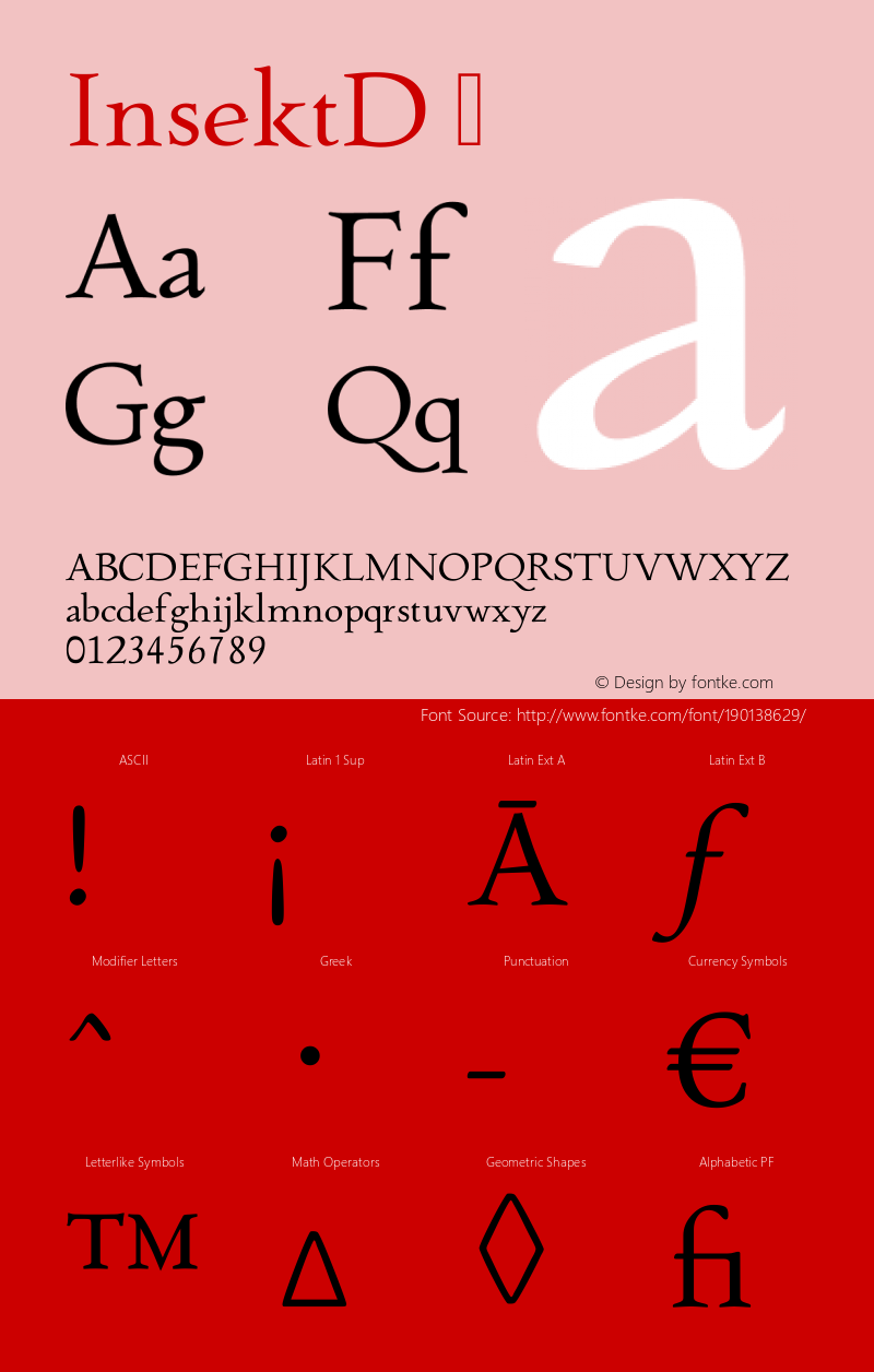 ☞InsektD Version 1.10;com.myfonts.urw.insekt.d.wfkit2.3poy图片样张