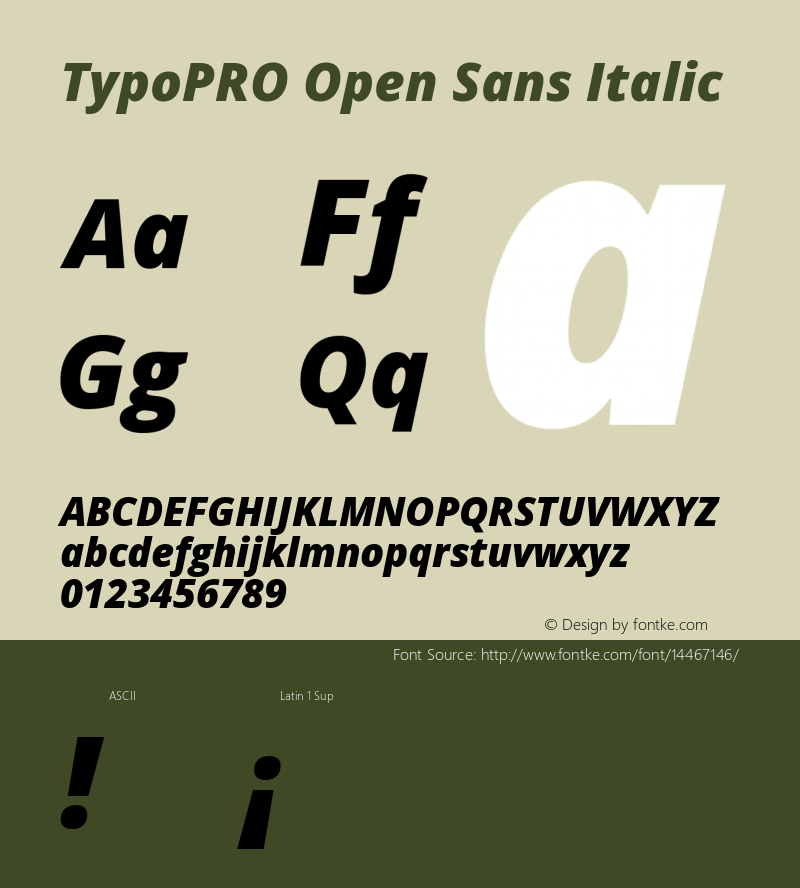 TypoPRO Open Sans Italic Version 1.10图片样张
